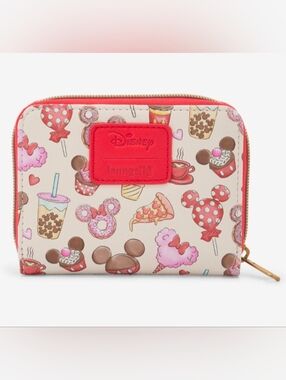 Disney Loungefly Mickey Minnie Mouse Treats Mini Zip Around Wallet New!